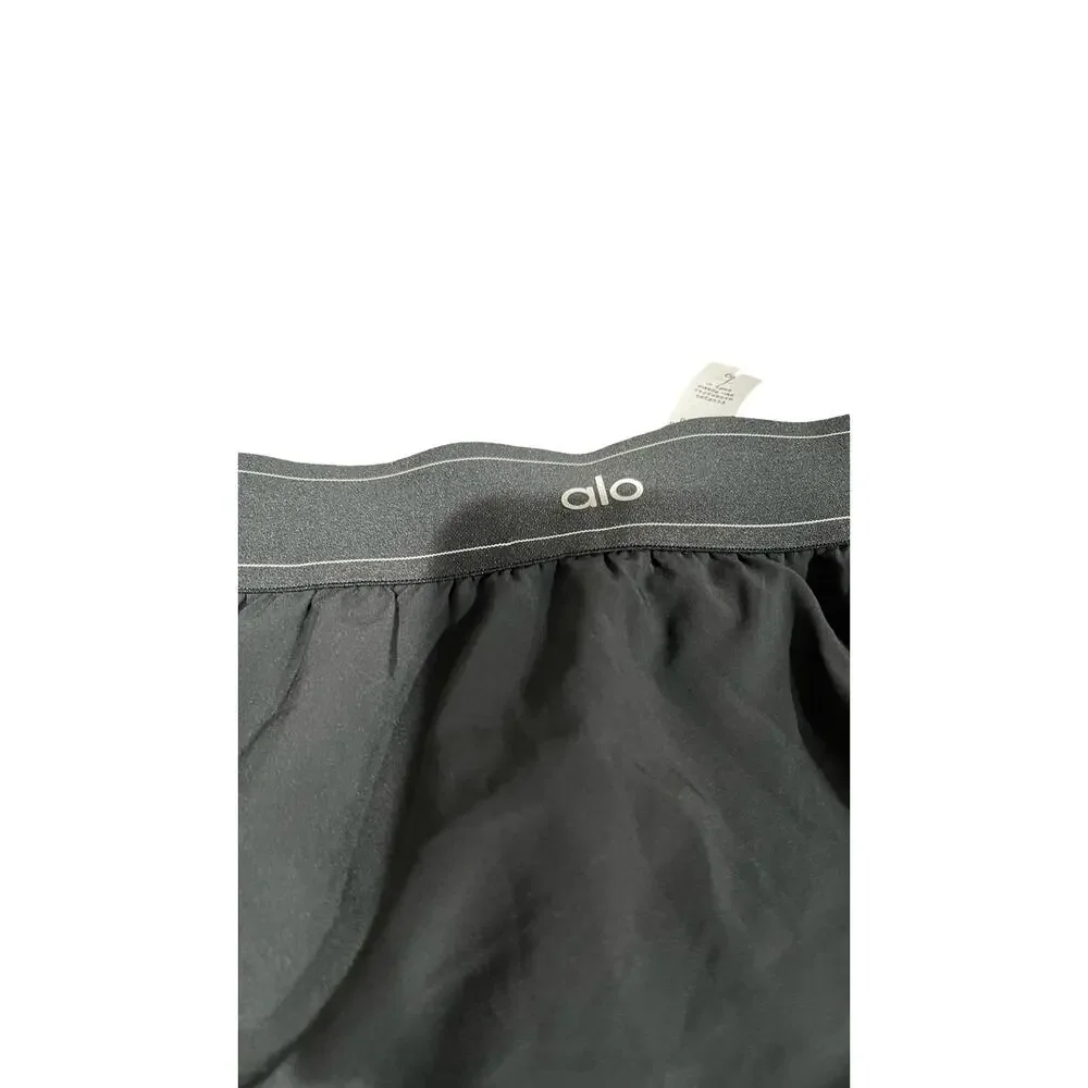 ALO Yoga Match Point Shorts Women’s Size 6 Black Running Athletic Lined